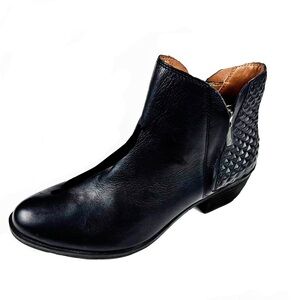 Lucky Brand Womens Black Leather Ankle Booties Size 8.5